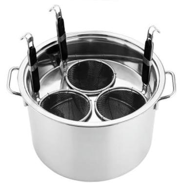 Imagem de Panela de cozinha, panela multifuncional, conjunto de inserção de panela de macarrão, conjunto de panela de macarrão de aço inoxidável com divisor e coador, panela de estoque multipotes, utensílios de