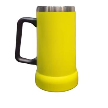 Imagem de Caneca Térmica Inox de Cerveja, Copo Térmico Dupla Camada, 709ml, para Bebidas Geladas e Chopp (Amarela)