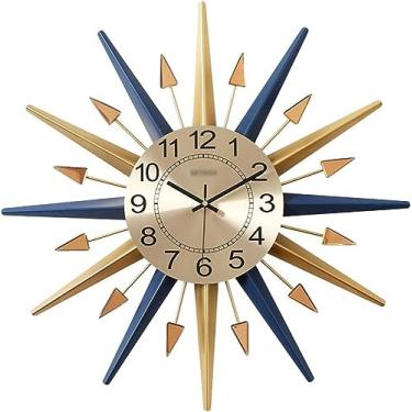 Imagem de Relógio de parede, arte silenciosa, relógio de parede, estrela da sorte, metal, sem tique-taque, relógio digital moderno e silencioso para sala de estar, quarto, sala de jantar, relógio de decoração