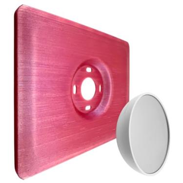 Imagem de Placa de parede retangular de pérola rosa para termostato Google Nest versão 2020 com acabamento de textura