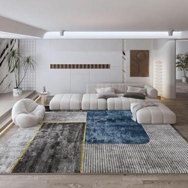 Imagem de Tapetes Sala De Estar Grande 200 X 300 Cm Antiderrapante Tapete De Pilha Curta Macia Para Escritório Quarto Sala De Jantar Patchwork Geométrico Moderno, Gray6, 150 x 180 cm