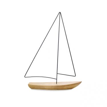 Imagem de Escultura Barco Em Poliresina Madeira 40x30x7 - D'Rossi