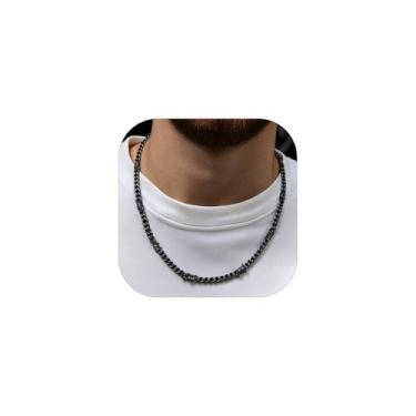 Imagem de ChainsHouse Colar de arame farpado punk espinhos corrente para homens e mulheres, 6 mm de largura aço inoxidável/metal preto/joias hiphop rock banhado a ouro 18 K, 45 a 56 cm, 16 Inches(choker length