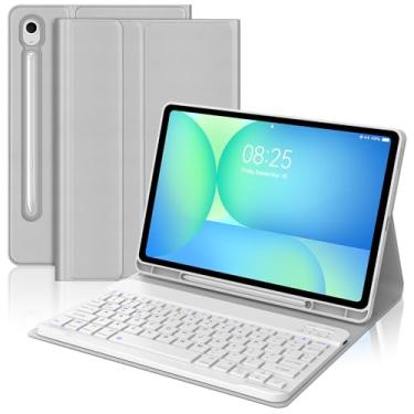 Imagem de Capa de teclado para Samsung Galaxy Tab S10 Lite / S10 FE / S9 FE 10,9 polegadas e S9 11 polegadas capa com teclado, capa magnética destacável com suporte para caneta S para Galaxy Tablet S10 Lite