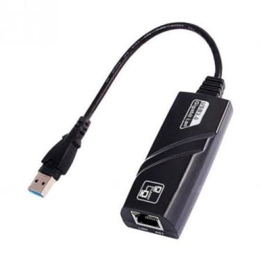 Imagem de Cabo Adaptador USB 3.0 para RJ45 10/100/1000Mbps F3 JC-AD-RJ45 Preto 14cm