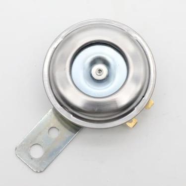 Imagem de LVEE Buzina de motocicleta DL70 universal à prova d'água, redonda, alta, 12 V, 1,5 A, 105 db, buzinas elétricas pequenas para motocicleta, quadriciclo, scooter, UTV, bicicleta suja, ebike (prateada)