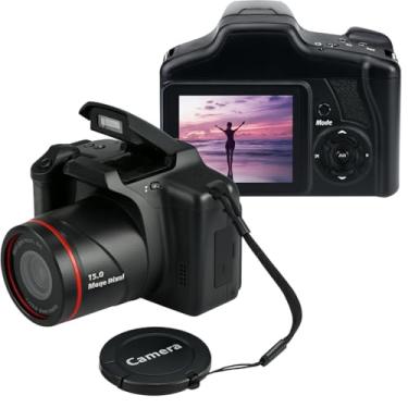 Imagem de Acuvar Câmera digital de 16 MP, mini câmera compacta estilo SLR com LCD de 2,4 polegadas, zoom de 16x, sensor CMOS – câmera vlogging aponte e atire para fotografia, YouTube, crianças, iniciantes e