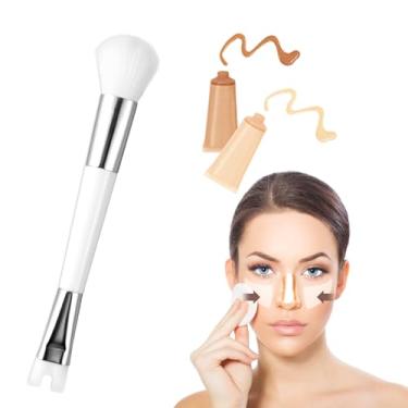 Imagem de Pincel de contorno em forma de U, pincel de maquiagem de ponta dupla, prático 2 em 1 de precisão, pincel de polimento para definir ossos da bochecha, contorno fácil do nariz