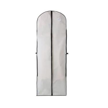Imagem de Terno de alta qualidade vestido de casamento impermeável dobrável capa protetora à prova de poeira bolsa de armazenamento capa contra poeira (branco)