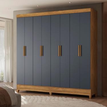 Imagem de Guarda-roupa Marajó Paris 8 Portas 2 Gavetas Moval Freijo/cinza