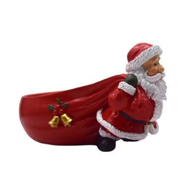Imagem de Bothyi Escultura de Natal, estátua do Papai Noel com tigela de armazenamento, tigela de, organizador de mesa, decoração de casa, porta-chaves para