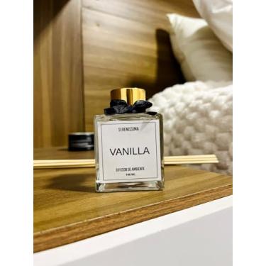 Imagem de Difusor de Ambiente, Vidro, 100ml, com 8 Varetas de 25cm, para Salas e Escritórios, Fragrância Premium (Vanilla)