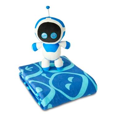 Imagem de Northwest Conjunto de travesseiro Astrobot Hugger e cobertor de toque de seda, travesseiro de pelúcia PlayStation, cobertor de 127 x 152 cm e pelúcia de 28 cm