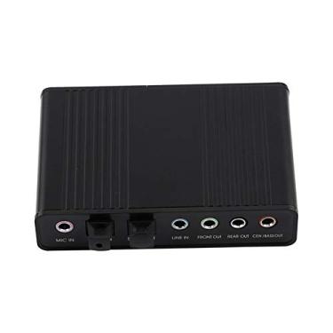 Imagem de Yunir Placa de som de áudio USB, adaptador de áudio óptico digital externo SPDIF de 6 canais para PC, taxa de amostragem de 48,44 kHz com entrada SPDIF, compatível com, Vista, Wins7, OS X OS9.1