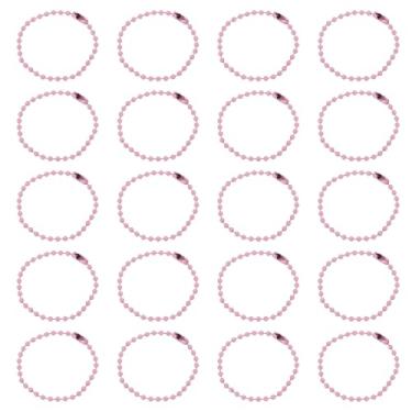 Imagem de Generic 50 peças, corrente de contas de 12 cm, corrente de bola de metal com conectores para chaveiro, enfeite pendurado, etiqueta, joias, colar, decoração de Natal, rosa