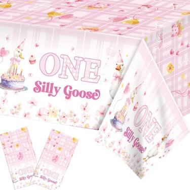 Imagem de Parrtty Hurrican 2 toalhas de mesa de plástico cisne branco, capas de mesa descartáveis rosa, adequadas para piqueniques ao ar livre, aniversários, casamentos e outras festas temáticas