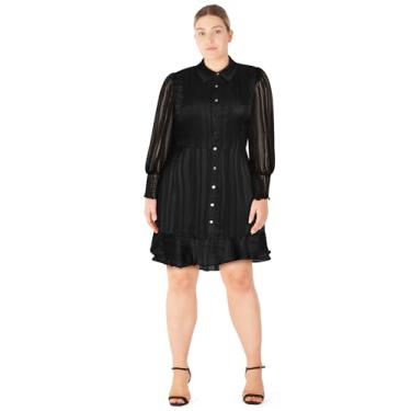 Imagem de City Chic Vestido de coquetel feminino plus size - Journi, Preto, 48