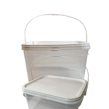 Imagem de Balde Retangular Transparente Para Açaí-Kit 7 Pçs