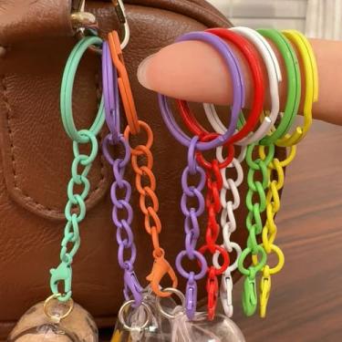 Imagem de Chaveiros a granel para mulheres, lindo conjunto de chaveiros coloridos com correntes, fechos de garra de lagosta, chaveiros de metal, acessórios, 20 peças, 6.5cm