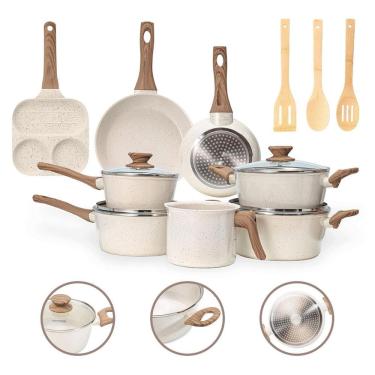 Imagem de Jogo De Panelas 11 Pç Indução Revestimento Cerâmico- Vanilla