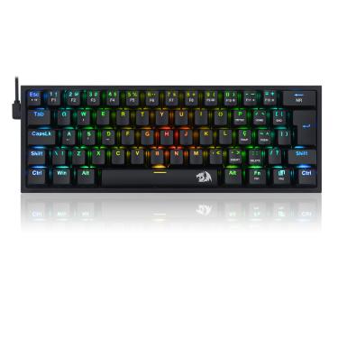 Imagem de Teclado Gamer Mecânico Preto Fizz RGB Layout 60% Redragon