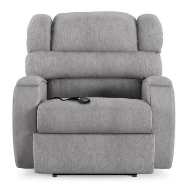 Imagem de Poltrona Do Papai Sala De Cinema Reclinável Manchester Controle Elétrico Usb Linho Cinza