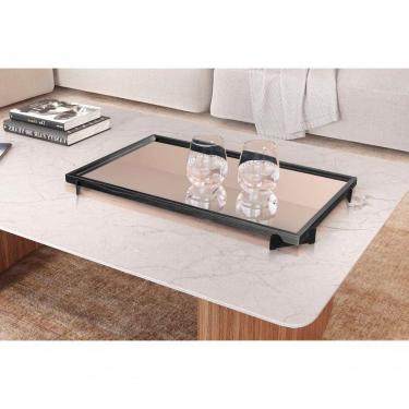 Imagem de Bandeja Decorativa Gala Preto Com Espelho Cor:ébano