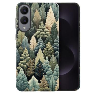 Imagem de heindiy Compatível com Samsung Galaxy S25 Edge, capa brilhante proteção completa à prova de choque anti-arranhões capa de TPU, capas para homem mulher - Natal exuberante coníferas