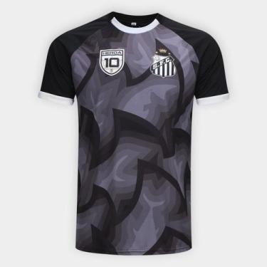 Imagem de Camisa Santos Selica Masculina - SPR, Preto, Branco, EGG