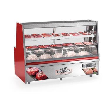 Imagem de Balcão De Frios E Avícola Grta200 Gelopar Expositor De Carnes Vermelho 2mt 220v