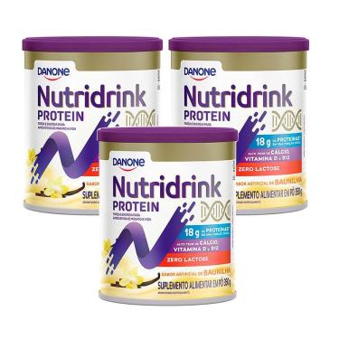 Imagem de Kit 3 Nutridrink Protein Baunilha Zero Lactose 350g