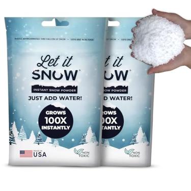 Imagem de Let it Snow Pó de neve falso instantâneo – Feito nos EUA, perfeito para crianças, decorações de férias, brincadeiras sensoriais e geleca - Pacote com 2 - Faz 2 galões de neve