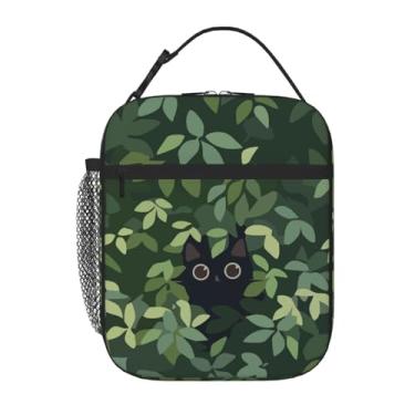 Imagem de Lancheira térmica Cat In The Meadow, lancheira infantil para meninas, meninos, adolescentes, lancheira com bolso frontal para mulheres e homens, lancheira reutilizável para escola/trabalho/piquenique