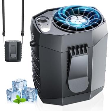 Imagem de JKBOOM Ventilador recarregável portátil inteligente 2026 com luz LED e tempo de execução de 25H, ventilador de cintura pessoal de resfriamento turbo de 4 velocidades 9200 RPM, pescoço e clipe de cinto