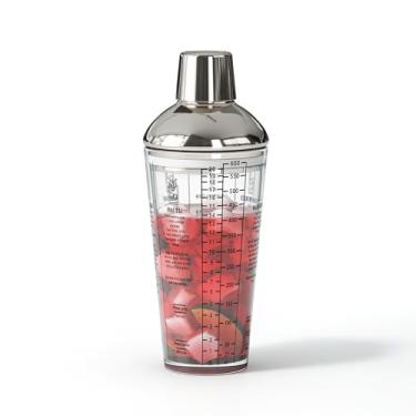 Imagem de Coqueteleira de vidro, com receitas e medidas de 590 ml, filtro embutido e vedação à prova de vazamento, ferramenta de barra transparente para Margaritas, Martinis