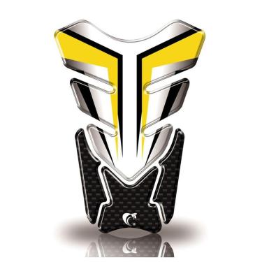 Imagem de Protetor De Tanque Adesivo Moto Cg Twister Cb Factor Fazer Gsx-S Branco Preto Cor Amarelo
