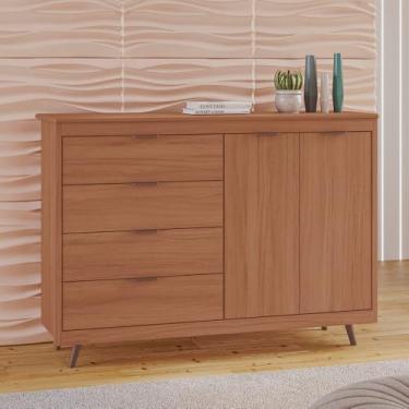 Imagem de Tuboarte - Cômoda Tuboarte Valentina New 2 Portas 4 Gavetas Pés Inclusos