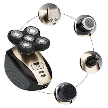 Imagem de Barbeador Elétrico de Cabeça Careca com 5 Cabeças Multifuncional para Homens Recarregável Lavável Barbear Cortador Cabelo Sem Fio Groomer Desmontáveis Design Ergonômico Fácil Limpar Operação Um Botão