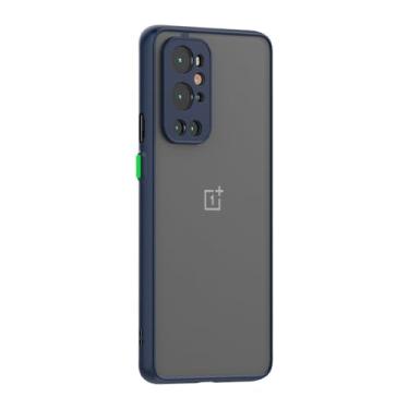 Imagem de Capa transparente translúcida à prova de choque com textura fosca para OnePlus 9 9R 9RT One Plus 7t 8 9t 9 10 10T 11 11R Nord CE 2 N10 N100 5G, azul escuro, para OnePlus 9RT