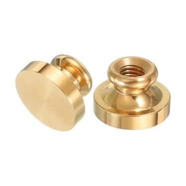 Imagem de PATIKIL Cabeça de selo de cera em branco de 2,16 cm, 2 peças de cabeças redondas de carimbo de cera de vedação de latão para fazer cartões faça você mesmo, selagem de envelopes, artesanato de convites