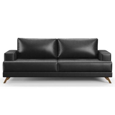 Imagem de Sofá 2 Lugares 160cm Living Pés Curvos Santi D05 Sintético Preto - Mpozenato