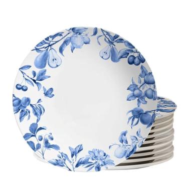 Imagem de Jogo 10 Pratos Raso Coup Frutela 29cm Azul Cerâmica Alleanza