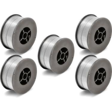 Imagem de Kit - 5 Arame Para Solda Mig Revestido Uso Sem Gás 0,8mm E71T-SG - Rol