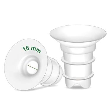 Imagem de Inserções de flange Maymom de 16 mm (longo Plus) compatíveis com flanges Freemie de 25 mm; compatível com flange Medela PersonalFit de 24 mm, flange Spectra 24 mm, Momcozy S9 Pro/S12 Pro, pacote com 2