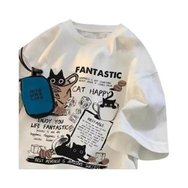 Imagem de Camiseta Unissex Oversized plus Size Com Estampa De Desenho Animado Es