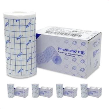 Imagem de Kit com 4 - Curativo Filme Transparente Rolo 10cm x 10m - Pharmafix