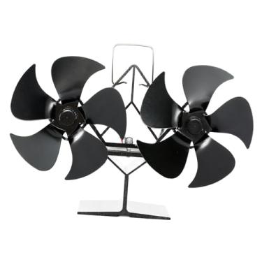 Imagem de Generic Ventiladores para fogão, ventilador para lareira, queimador de lenha, economia de energia, aquecimento doméstico, ventilador térmico, 5 Lâminas