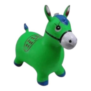 Imagem de Cavalinho Upa Upa Inflável Pula Pula Grande – Com Sons e Músicas, Suporta até 60kg (Verde)