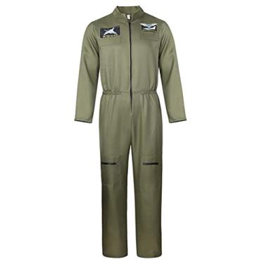 Imagem de Zhitunemi Fantasias de Halloween adultas masculinas: fantasia masculina de prisioneiro, fantasia masculina - macacão vermelho para cosplay, Verde, XXG