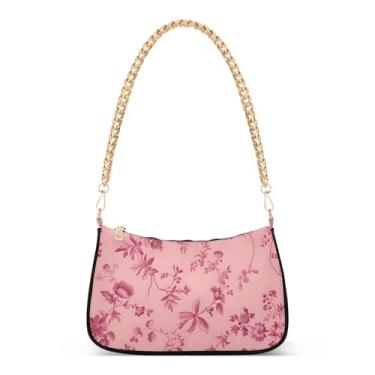 Imagem de CEBUGI Bolsas transversais femininas bolsa de ombro pequenas bolsas de flores elegante bolsa clutch com alça de corrente